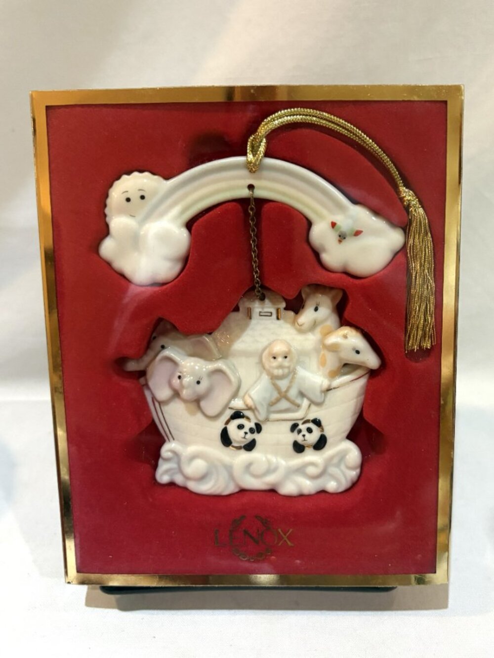 Lenox Porcelain Noah's Ark with Rainbow Christmas Holiday Ornament Original NIB